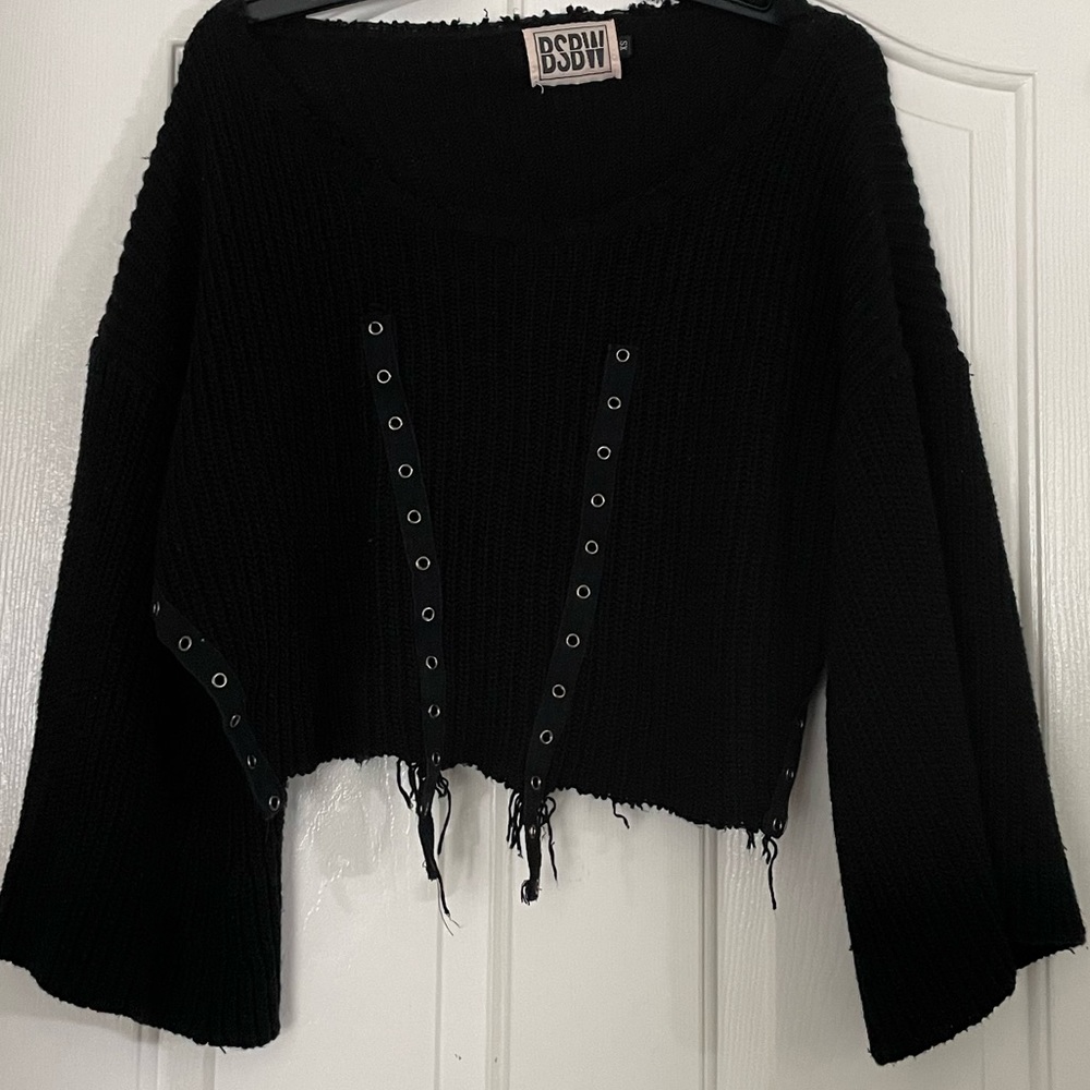 LF Black Trendy sweater with detailing